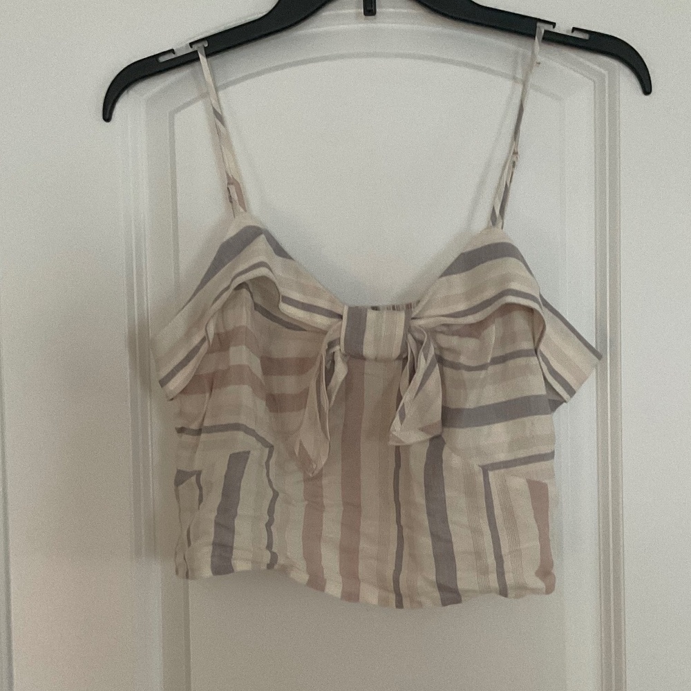 Express Cream Crop Top With Bow Women's M / Medium